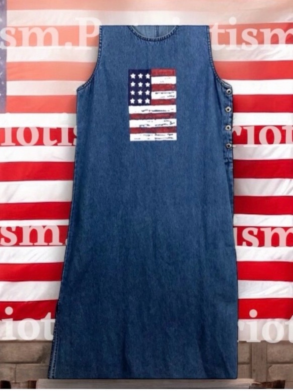 DENIM & CO AMERICANA PULLOVER JUMPER DRESS SIZE LARGE